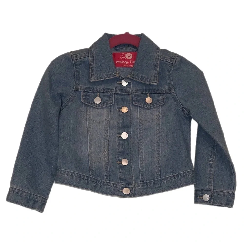 Kid's Denim Jacket W/ Sequin “LOVE” Patch
